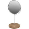 Home Basics Chrome Cosmetic Mirror with Bamboo