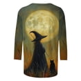 thumbnail image 5 of AGWOLF Halloween Shirts for Women Plus Size Witches Gather T-Shirt Fall Casual Holiday Tee Witch Graphic Short Sleeve Vintage Salem Top Brown XXXL, 5 of 6