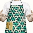 thumbnail image 2 of Leopard Pattern with Green and Black Spots Apron-Garden Aprons for Women with Pockets-Cotton Linen Waterproof Kitchen Cooking Gardening Aprons Adjustable for Kitchen,Cooking,BBQ and Salon 33x27 Inch, 2 of 7