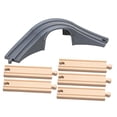 thumbnail image 2 of Conectores de vías de tren, modelos de túneles y puentes de tren, simulación, madera recta Gris, 2 of 9