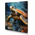 thumbnail image 2 of Designart "Turtle Serenity Depicted Abstractly" Animals Turtle Wall Decor, 2 of 7