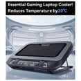 thumbnail image 2 of Enfriador para Portátil V21 de 14 cm con Dos Ventiladores, de 14 A 17,3 Pulgadas, con Iluminación Ajustable y Plegable, con Ventilador y Luz LED., 2 of 5