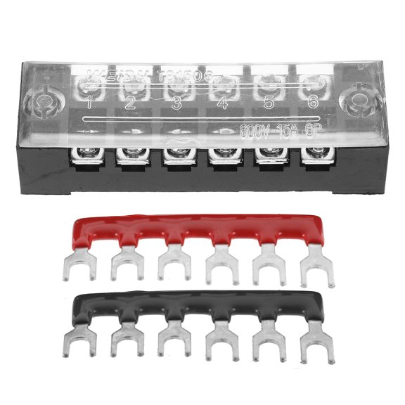 5 Sets Dual-row Terminal Block 6 Position 600V 5A Terminal Block Barrier Strip
