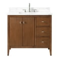 thumbnail image 4 of Vanity Art 36" Double Door Bathroom Vanity with Sink, Freestanding Storage Cabinet with Engineered Marble Top, Flip Down Tray, Drawer, and Shelf, 4 of 8