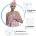 thumbnail image 6 of Colevkie 2 Pcs Bath Wrap Set Bath Towel & Hair Drying Cap for Women Absorbent Quick Drying Portable for Travel Sauna Bathroom Shower Skirt & Cap Printed Bows Pattern, 6 of 8