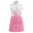 thumbnail image 2 of lnmuld Little Girls Sleeveless Golf Dress Half Zip Collar Heart Sprinkle Tennis Sport Outfit Size:4-5 Years, 2 of 6