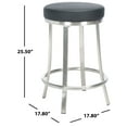 thumbnail image 3 of SAFAVIEH Obito Swivel Counter Stool, Black/Brushed Nickle (17.8 in. W x 17.8 in. D x 25.5 in. H), 3 of 9