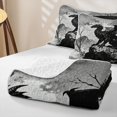 thumbnail image 4 of Metsweet Animal Dragon Bed Spread Queen, Japanese Style Queen Coverlet Set, Black White Gray, 4 of 7