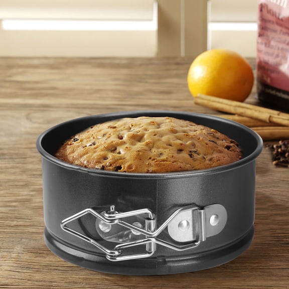 WRITWAA Non-Stick Black Stainless Steel Springform Cake Pan with Removable Base Leakproof and Lightweight