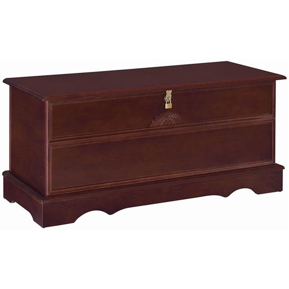 Kingfisher Lane Rectangular Traditional Wood Cedar Chest in Brown