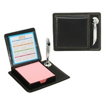 2pcs Leather Sticky Notes Holder with Pen Holder, Post Notes Holder Storage Box Desktop Mini Case Business Card Holder Memo Pad Organizer for Desk Home Office Gift,Pink