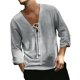 thumbnail image 1 of coffee Camiseta de manga 3/4 con aspecto de lino y algodón para hombre, camisetas informales con cordones y cuello en V para vacaciones en la playa y verano, 1 of 5
