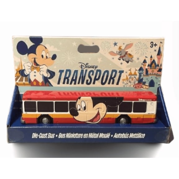 Disney Parks Mickey Mouse Die Cast Bus Miniature Metallic Transport New with Box