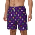 thumbnail image 2 of Gaeub Purple Mardi Gras Mens Swim Trunks Stretch Beach Shorts Quick Dry for Men Swim Shorts Swimwear with Pockets- X-Large, 2 of 9