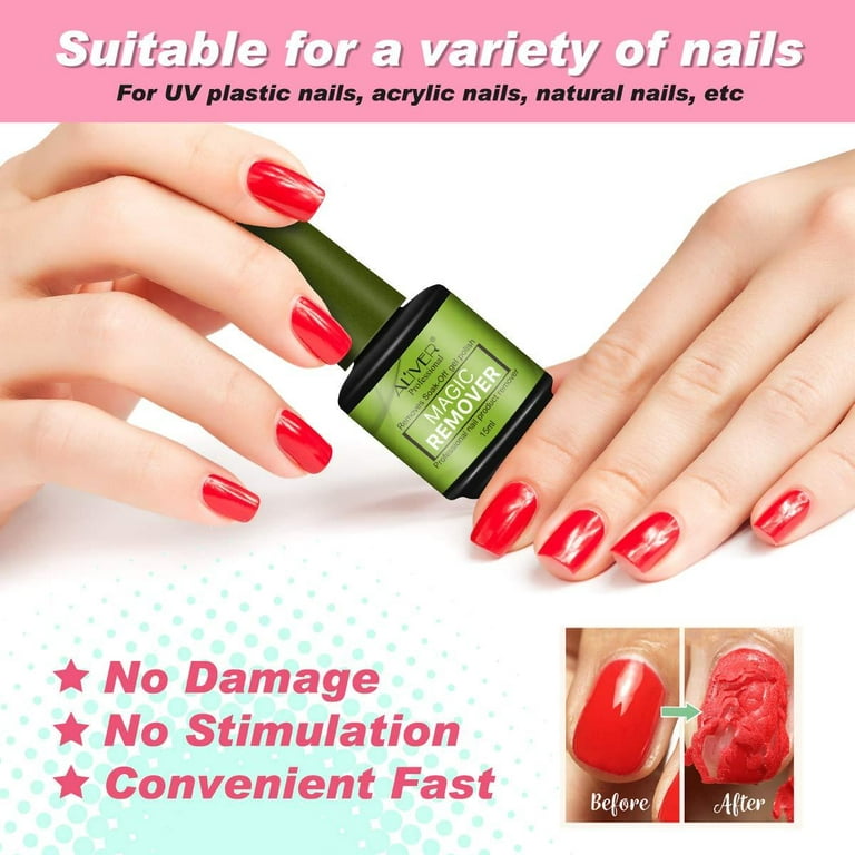 Magic Soak-Off Gel Nail Polish Remover Professional Remover Nail Polish  Delete Primer Acrylic Clean Degreaser for Nail Art Lacquer in 3-5 Minutes  Easily and Quickly No Hurt Your Nails (1pc 