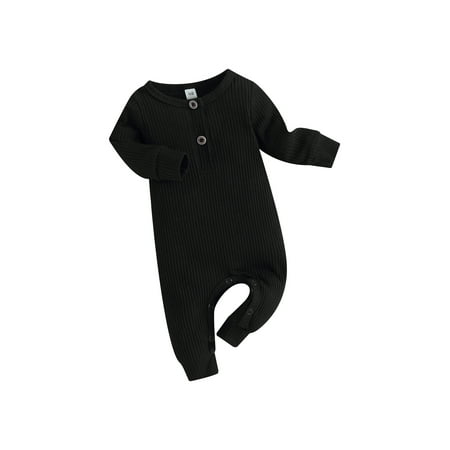 

Emmababy Fall Romper for Baby Boys and Girls Featuring Long Sleeves and Solid Color Design