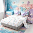 thumbnail image 3 of Manfei Cute Adorable Axolotl 7-Piece King Bedding,Watercolor Ocean Animal King Bed in a Bag,Colorful Stars Reversible, 3 of 7