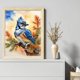 thumbnail image 2 of Hilo Algodón Bordado Punto Cruz Con Pájaro Del 11CT 40x50cm Azul, 2 of 9