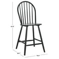 thumbnail image 3 of Safavieh Omaha Modern High Back Wood Stools, Black, 3 of 5