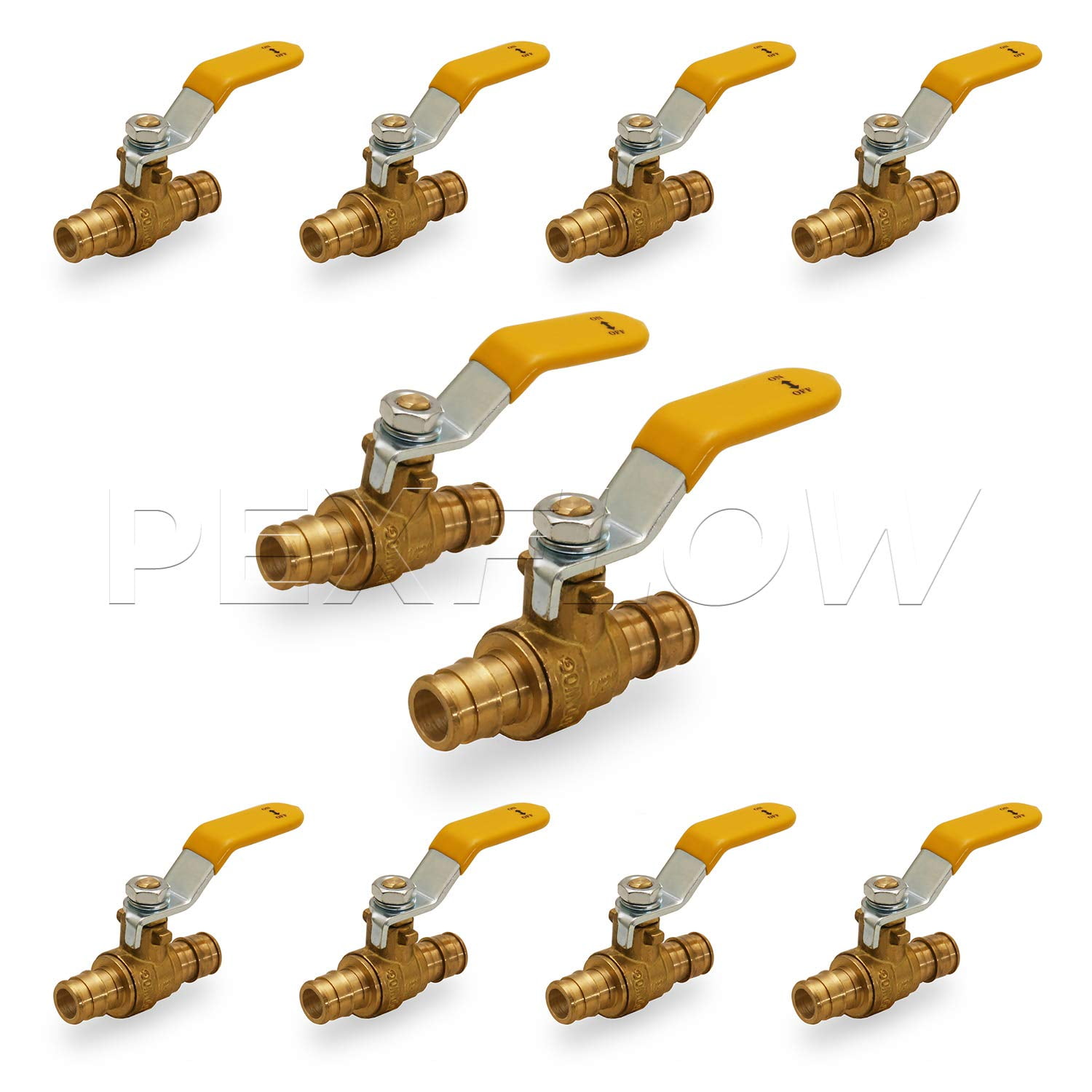 Pexflow Heavy Duty Full Port PEX Ball Valve with SWT x PEX Connection 10 Pack 