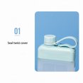 thumbnail image 2 of CSChome Bouilloire de Sport 450ml Bouteille de Sport Résistante à la Chaleur, Étanche, Anti-Chute, Transparente, Créative, Carrée, Plate, pour Sports Extérieurs, 2 of 7