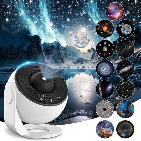 Planetarium Projector with 13 Interchangeable Discs, LED Light for Bedroom Decor