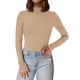 thumbnail image 1 of Remera PRETTYGARDEN de Cuello Alto, Manga Larga, Canalé, Color Caqui, Talle M, 1 of 8