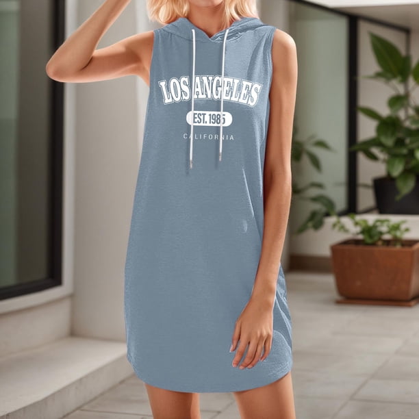 Vestido Informal de Verano Para Mujer, Cuello En V, Sin Mangas, Fluido, Cómodo y A La Moda.