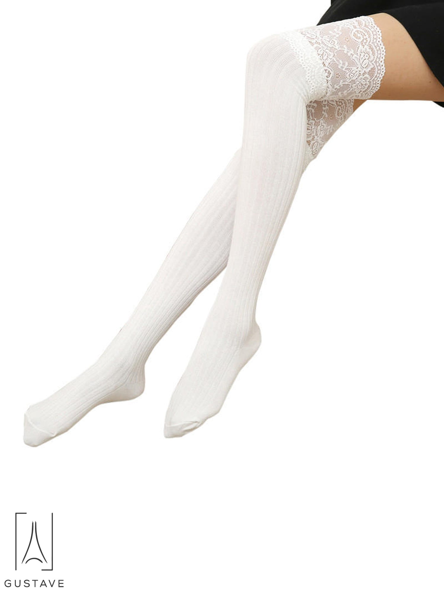 Details about   HB Women Knitted Solid Color Knee-High Socks Thigh Stockings Leg Warmers Wide 