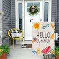 thumbnail image 3 of Jbralid Hello Summer Garden Flag 12x18 Inch Double Sided Burlap Yard Outdoor Decor Small Flags, 3 of 5