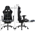 thumbnail image 2 of BIQWBIC Gaming Chair, Ergonomic Office Chair with Massage Lumbar Support ，Adjustable Seat, Lumbar Support, Armrest, Headrest, Grey, 2 of 5
