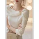 thumbnail image 1 of Women Fashion Solid Scarf Collar Soft Wool Sweaters 2024 Autumn Winter New Temperament Slim Knitted Pullovers Commute Tops, 1 of 5