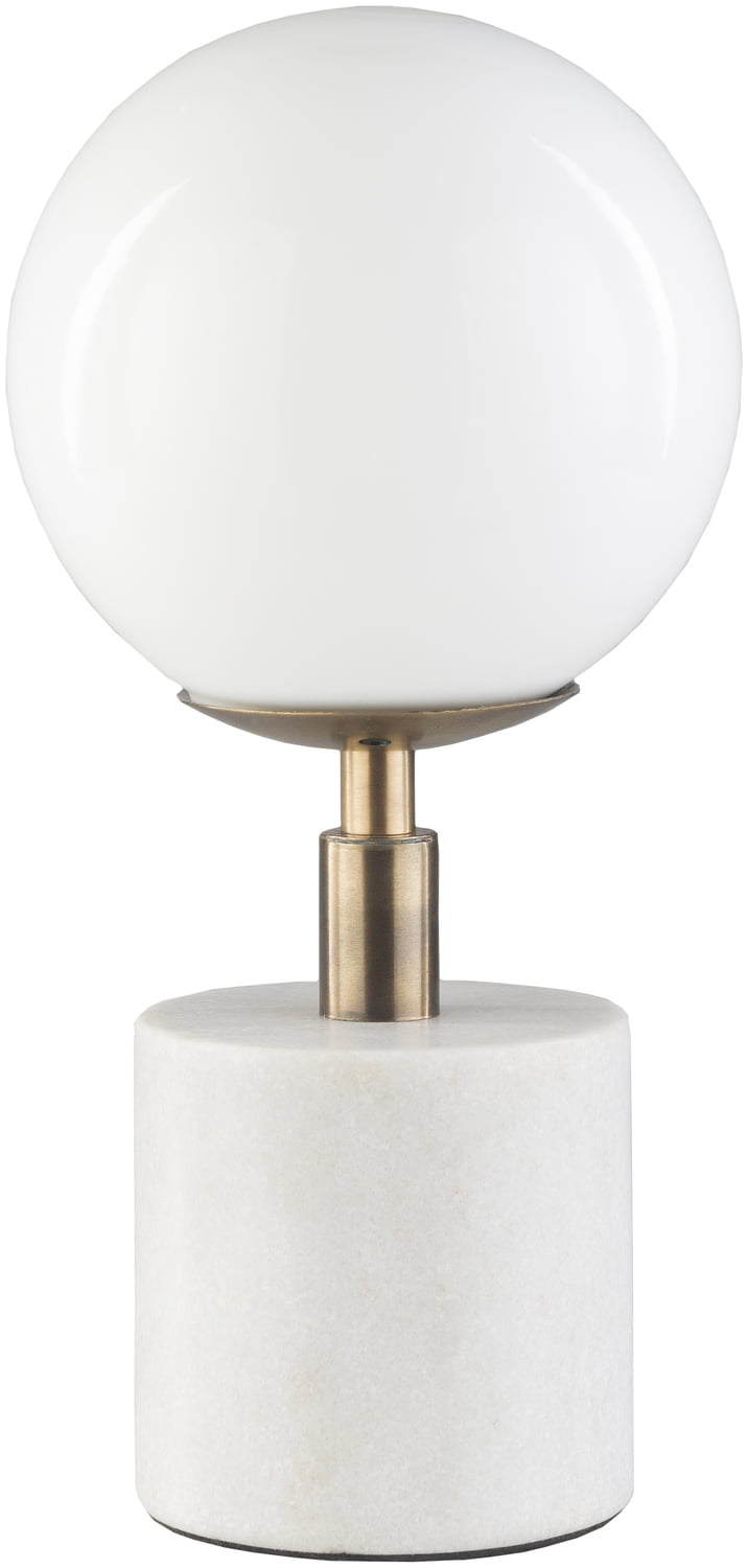 Surya Modern Metal White Table Lamp Una, Round Led Table Lamp Targets