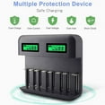 thumbnail image 3 of Methold de AA/AAA de plástico, interfaz USB portátil de 8 ranuras, 1800mA, protección profesional contra cortocircuitos, Baterías de general, 3 of 6