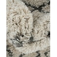 thumbnail image 4 of Unique Loom Rabat Shag Collection Area Rug - Geometric (2' 7" x 10' Runner Pure Ivory/Gray), 4 of 7