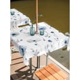 thumbnail image 2 of Square Outdoor Tablecloth with Umbrella Hole Blue Floral Spring Outside Table Cloth Waterproof Patio Table Cover Farmhouse Poppy Botanical Zipper Tablecloths for Picnic Party Camping 54x54 Inch, 2 of 8