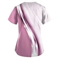thumbnail image 3 of EHTMSAK Sunflower Scrubs Sets for Women with Jacket Flowers Trendy Casual Workwear Shirt Outfits Short Sleeve V Neck with Pocket Scrub Shirt Nursing Uniform Nurse Fashion Scrub Tops Purple Pink XL, 3 of 3