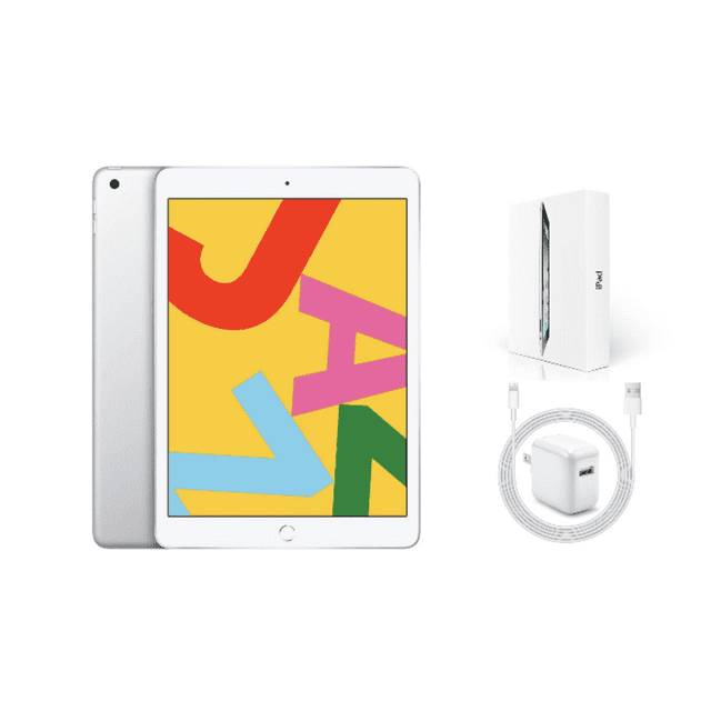 Open Box Apple iPad 7th Gen A2200 (WiFi + Cellular Unlocked) 128GB Silver (Grade A+)