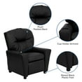 thumbnail image 6 of Emma + Oliver Black LeatherSoft Kids Recliner with Cup Holder, 6 of 13