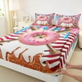 thumbnail image 3 of Castle Fairy Female Men Baseball Gamer Twin Sheet Sets 3pcs,Dessert Donut Twin Fitted Sheet Microfiber,Sport Theme Breathable Flat Sheet,Lightweight Room Decor, 3 of 7
