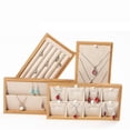 thumbnail image 3 of Langgg Jewelry Tray Necklace Ring Props Stackable Storage Pullet Display Box Lines Packaging Exhibition Earrings Show Cream-coloured, 3 of 6