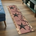thumbnail image 4 of 2x6 Washable Runner Rug, Country Stars Non-Slip Hallway Runner for Entryway Kitchen Bedroom, Vintage Rust Black Star Red Plaid Brown Wood Grain Indoor Carpet Runner Floor Mat, 4 of 9