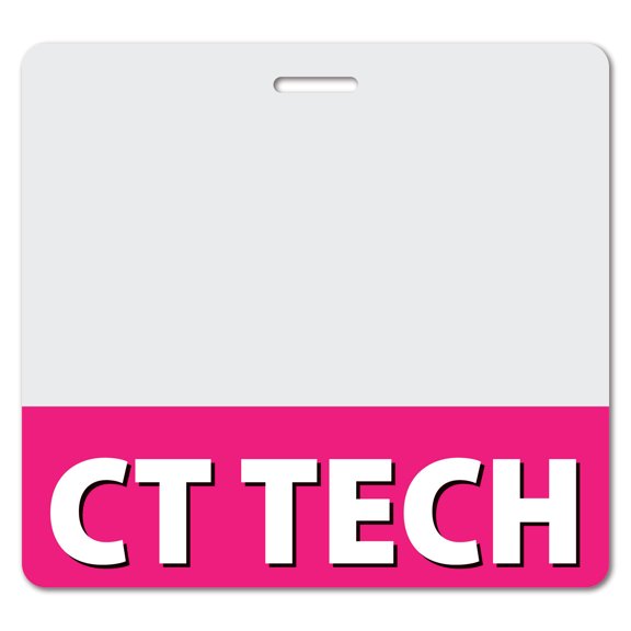 CT TECH Heavy Duty Horizontal Bright Pink (5 pack) - Spill & Tear Proof Cards - 2 Sided USA Printed Quick Role Identifier ID Tag Backer by BadgeZoo