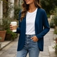 thumbnail image 5 of Admvng Cardigan for Women Open Front Lightweight V Neck Pocket Curved Hem Soft Layering Shrug Sweater, 5 of 8