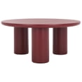 thumbnail image 2 of Safavieh Mork Mid-Century Round Wood Coffee Table, Bordeaux, 2 of 10