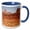 Blue/White, variant on 3drose, Utah, Moab, Canyonlands Np. Potash Road, Petroglyphs - Us45 Tdr0018 - Trish Drury, 11oz Two-tone Yellow Mug