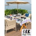 thumbnail image 5 of Rectangle Outdoor Tablecloth With Umbrella Hole And Zipper– Happy Easter Waterproof Patio Table Cover for Party, Picnic, Backyard, 60"x102" , Easter Bunny Tails Color Plaid, 5 of 8