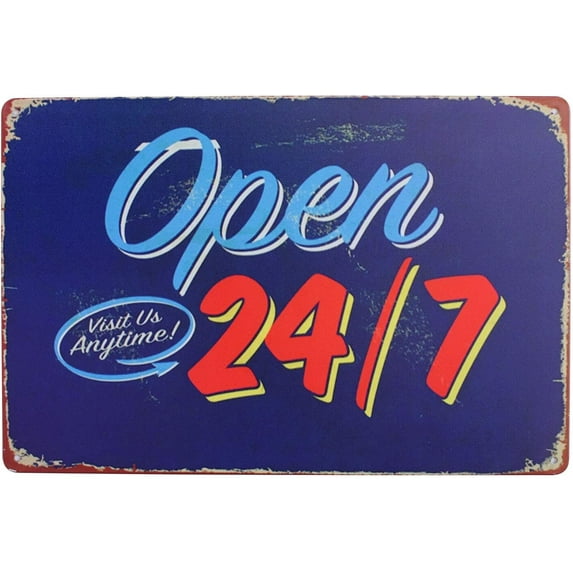 Come in We're OPEN Metal Tin Sign Vintage Plaque Wall Decor