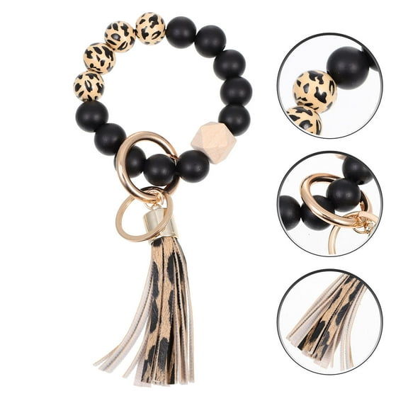 SOPOTUTU Stretchy Keychain Bracelet Silicone Key Ring Stainless Steel 1Pack