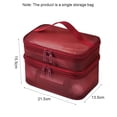 thumbnail image 2 of 1 bolsa de lavado multifuncional y sencilla, bolsa de red de maquillaje portátil y de gran capacidad. Rojo vino, 2 of 5